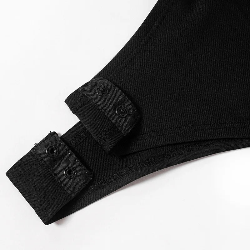 Long Sleeve Body Suits Women Fall Winter Clothes Letter Printed Black White Graphic Tops Y2k Streetwear