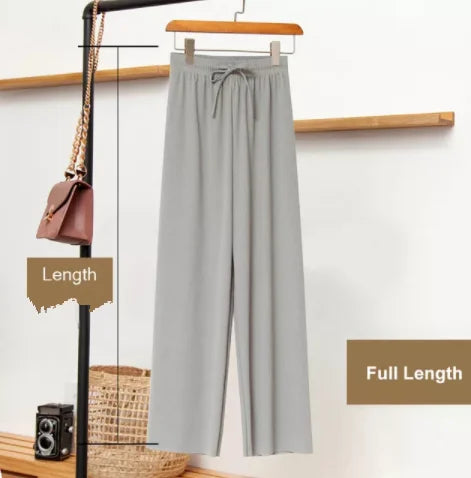 wide leg pant Korean version of the wild nine pants loose wide leg pants women summer sense high waist Straight InsTrouser pants