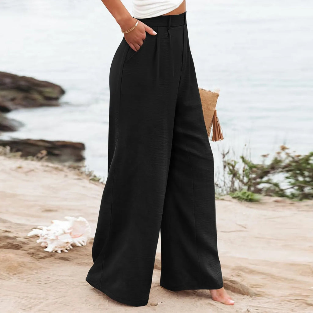 Women's Wide Leg Pants High Elastic Waisted In The Back Business Work Trousers Long Casual Pants Pants for Women Women’s Pants