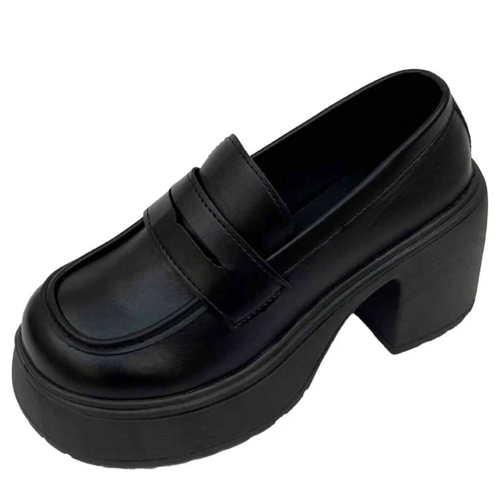 women's thick soled shoes Hot Sale Women Retro Pumps High Heels Fashion comfort Loafers Woman Uniform Mary Jane Shoes Ladies ﻿