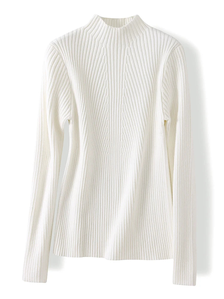 2025 Women Pullovers Autumn Winter Turtleneck Sweater Women Fashion Chic Knitted Tops Long Sleeve Jumper Pull Femme Clothing