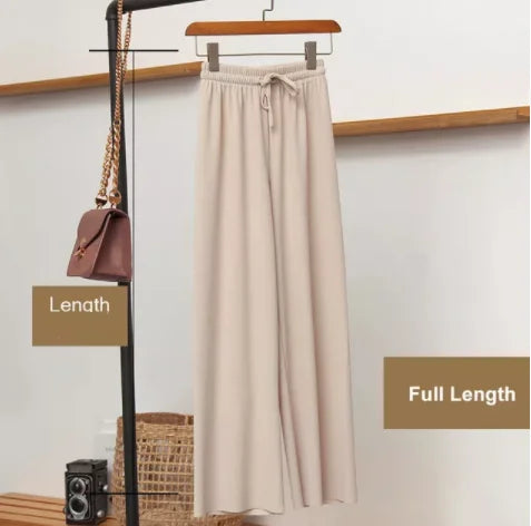wide leg pant Korean version of the wild nine pants loose wide leg pants women summer sense high waist Straight InsTrouser pants