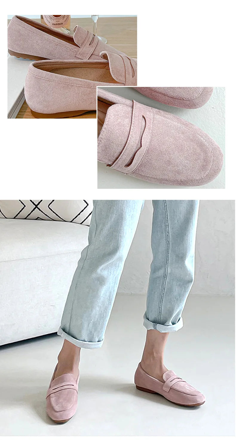 2022 New Women Flat Shoes Woman Loafers Spring Autumn Casual Suede Slip on Woman Shoe Comfortable Lightweight Shoe Mujer Sapato