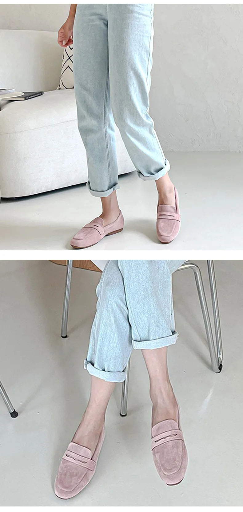 2022 New Women Flat Shoes Woman Loafers Spring Autumn Casual Suede Slip on Woman Shoe Comfortable Lightweight Shoe Mujer Sapato