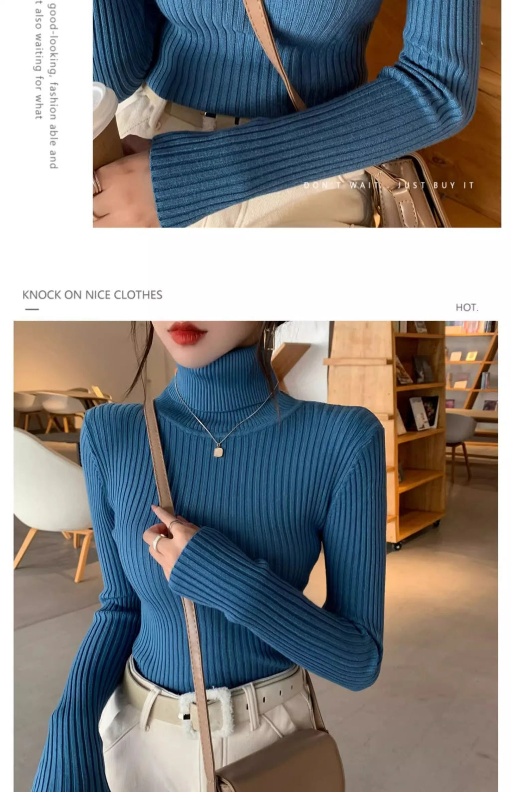 2025 Base Sweater Autumn Winter Thick Turtleneck Sweater Casual Slim Knitted Pullover Korean Style Simple Base Layer Warm Tops