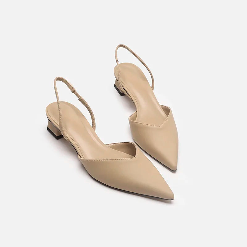 Shoes for Women 2024 Brand Slip-on Women's High Heels Fashion Shallow Mouth Office and Career Sexy Slingbacks Closed Toe sandals