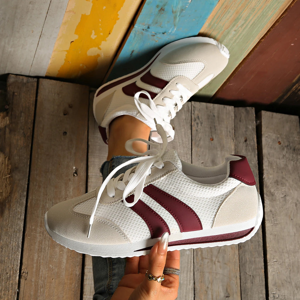 Women's Sneakers 2025 Spring/autumn Casual Platform Sneakers Female New Striped Casual Comfortable Vulcanized Shoes
