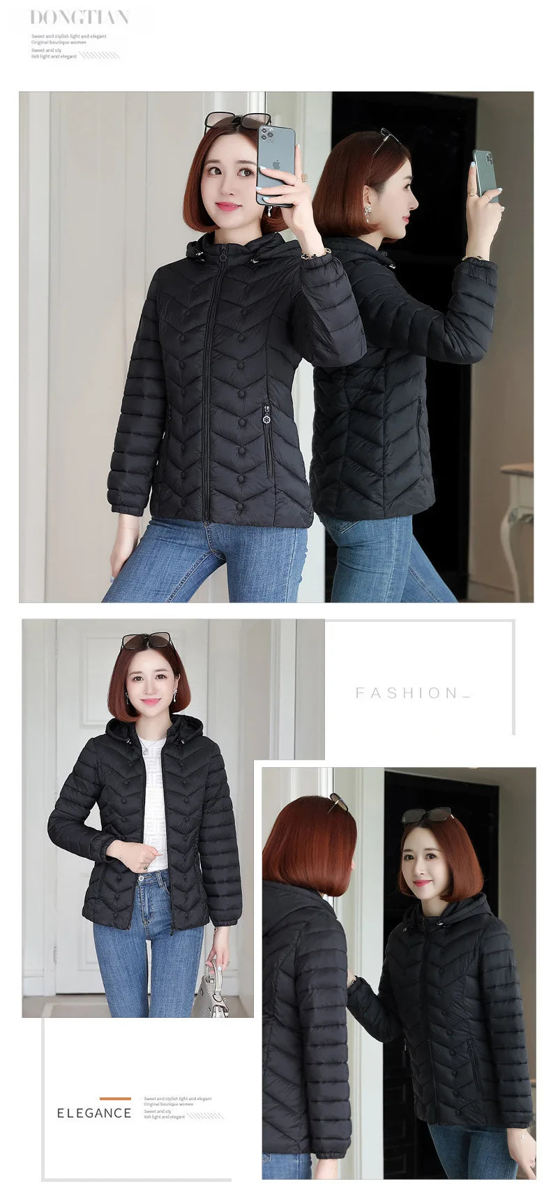 Women`s Winter Jackets Coats Overcoats Women Clothing Warm Slim Coat Lady Ultralight Jacket Female Windproof Parka Clothing