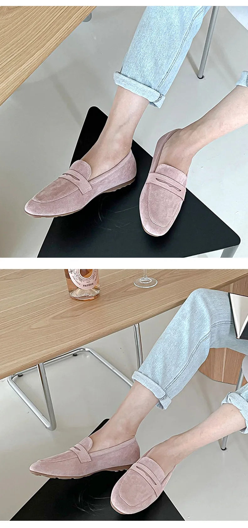 2022 New Women Flat Shoes Woman Loafers Spring Autumn Casual Suede Slip on Woman Shoe Comfortable Lightweight Shoe Mujer Sapato