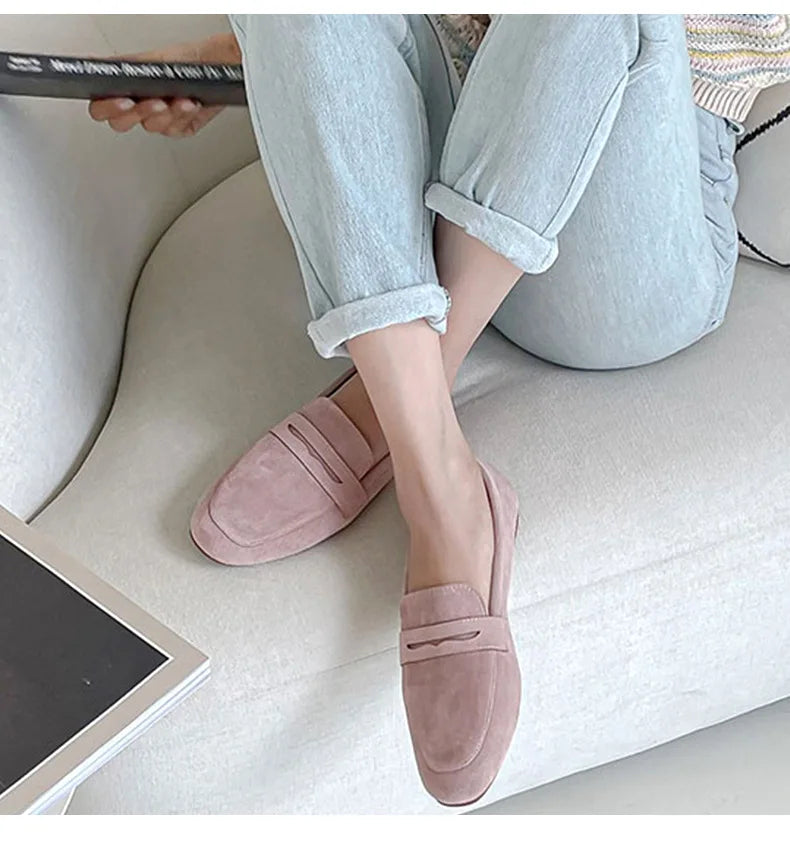 2022 New Women Flat Shoes Woman Loafers Spring Autumn Casual Suede Slip on Woman Shoe Comfortable Lightweight Shoe Mujer Sapato