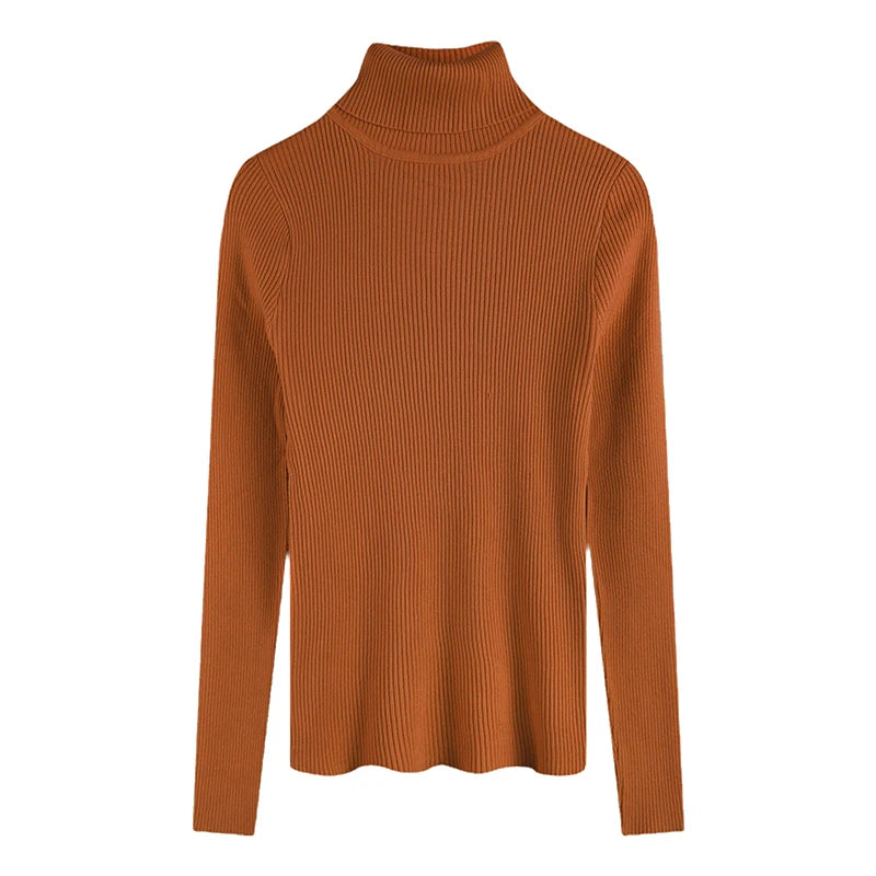 2025 Base Sweater Autumn Winter Thick Turtleneck Sweater Casual Slim Knitted Pullover Korean Style Simple Base Layer Warm Tops