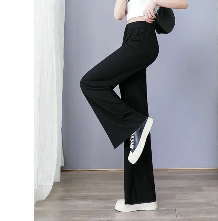 wide leg pant Korean version of the wild nine pants loose wide leg pants women summer sense high waist Straight InsTrouser pants