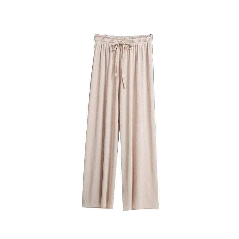 wide leg pant Korean version of the wild nine pants loose wide leg pants women summer sense high waist Straight InsTrouser pants