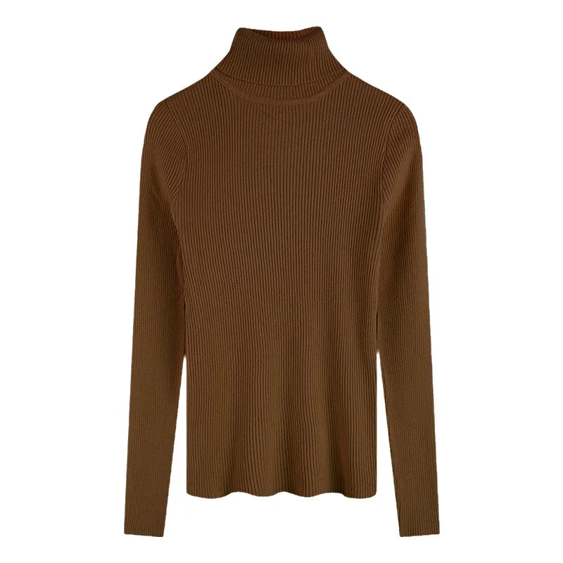 2025 Base Sweater Autumn Winter Thick Turtleneck Sweater Casual Slim Knitted Pullover Korean Style Simple Base Layer Warm Tops