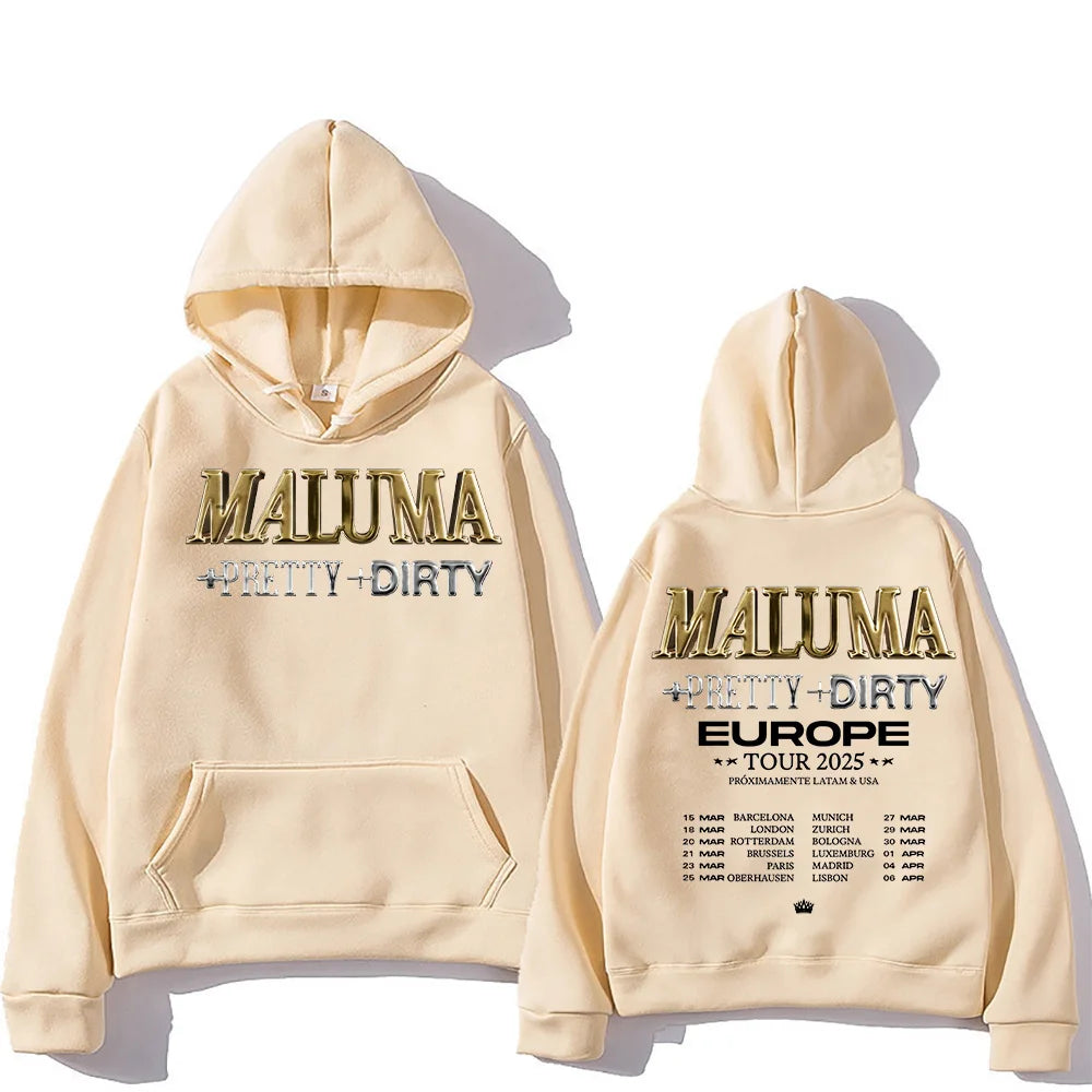 Maluma Europet Tour 2025 Print Hoodies Men's Hip Hop Fashion Clothing Sweatshirts Fashion New Unisex Pullovers Casual Streetwear