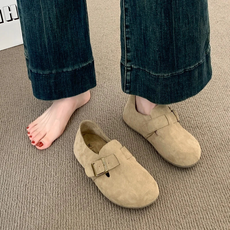 Women's Shoes Flats Barefoot Sneaker Woman 2025 Trend Moccasins Slip-on Round Toe Running Comfortable Stylish Retro on Offer New