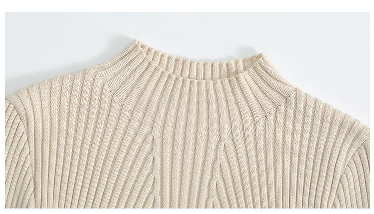 2025 Women Pullovers Autumn Winter Turtleneck Sweater Women Fashion Chic Knitted Tops Long Sleeve Jumper Pull Femme Clothing