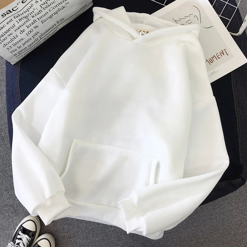 Long Sleeve Pocket Men Tops Sweatpant Streetwear Y2K Hoodies Women Harajuku Solid Color Loose Sweatshirt Hip Hop Basic payment