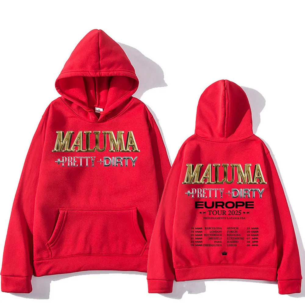 Maluma Europet Tour 2025 Print Hoodies Men's Hip Hop Fashion Clothing Sweatshirts Fashion New Unisex Pullovers Casual Streetwear