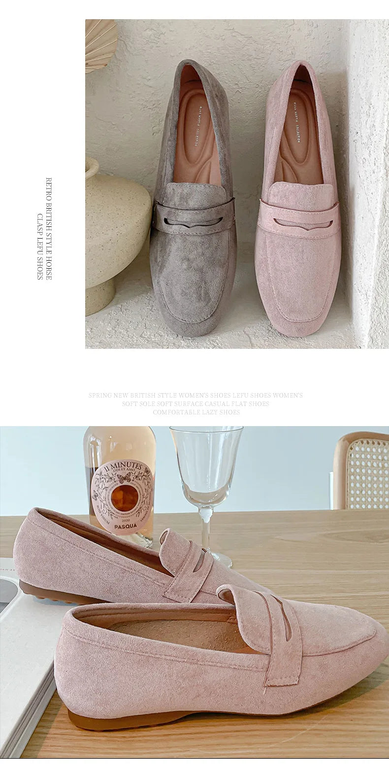 2022 New Women Flat Shoes Woman Loafers Spring Autumn Casual Suede Slip on Woman Shoe Comfortable Lightweight Shoe Mujer Sapato