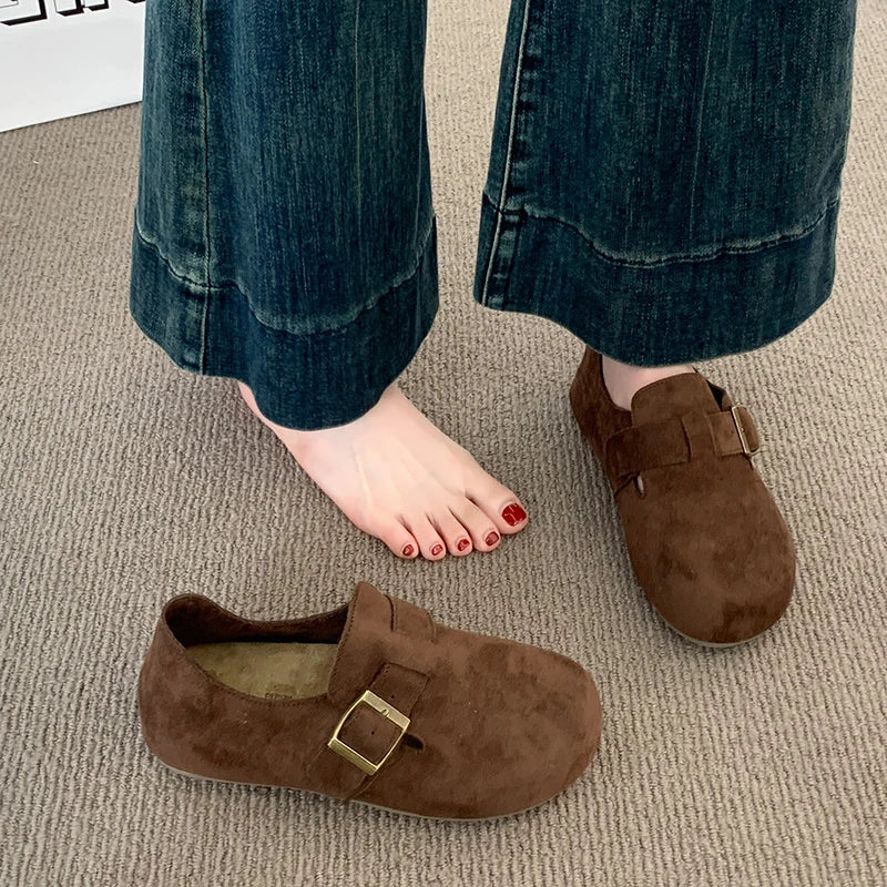 Women's Shoes Flats Barefoot Sneaker Woman 2025 Trend Moccasins Slip-on Round Toe Running Comfortable Stylish Retro on Offer New