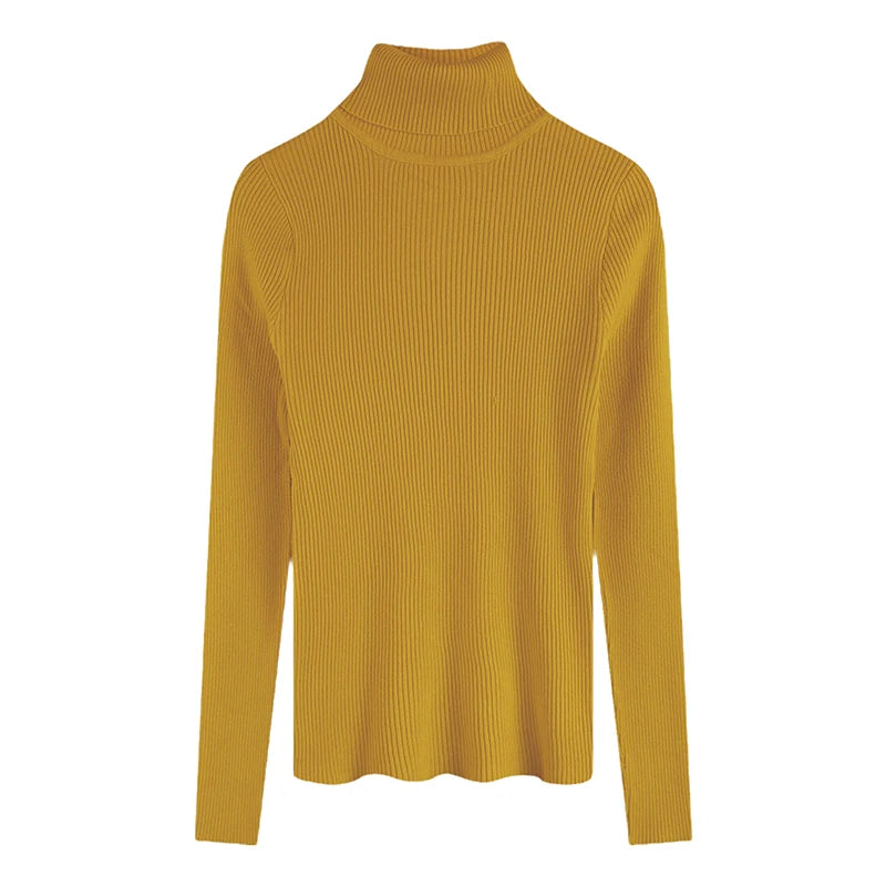 2025 Base Sweater Autumn Winter Thick Turtleneck Sweater Casual Slim Knitted Pullover Korean Style Simple Base Layer Warm Tops