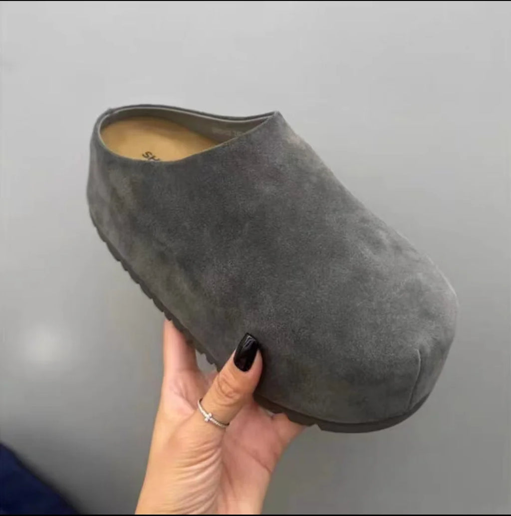 Shoes Woman 2024 Round Toe Clogs Platform Slip-on All-Match New Summer Creepers Slip On Comfortable Concise Slipper Slides