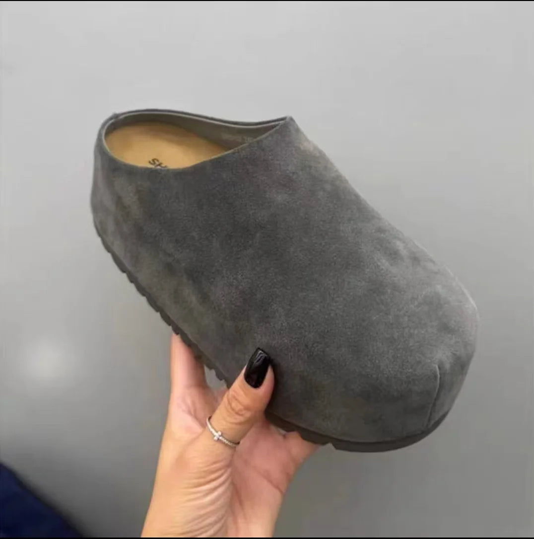 Shoes Woman 2024 Round Toe Clogs Platform Slip-on All-Match New Summer Creepers Slip On Comfortable Concise Slipper Slides